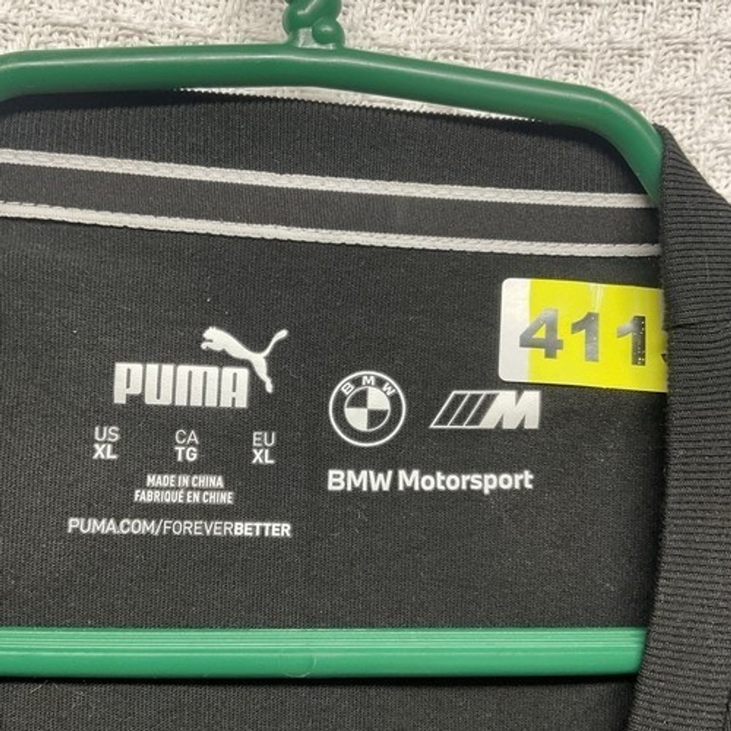 NWOT Puma BMW Motorsport SDS Black/Blue Logo Short Sleeve T-Shirt Men XL