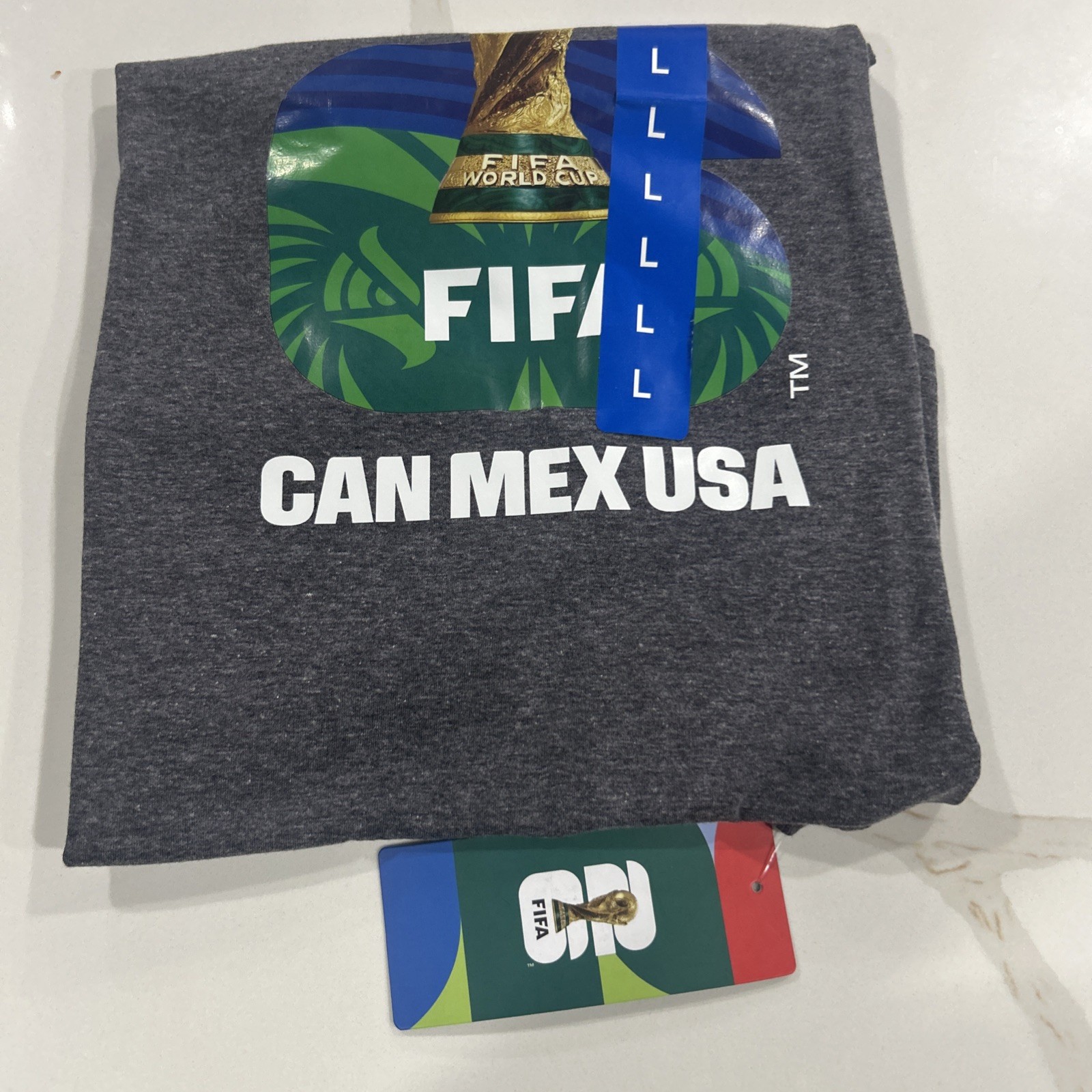 FIFA Official Licensed World Cup T Shirt Short Sleeve New with Tag Dark Gray L