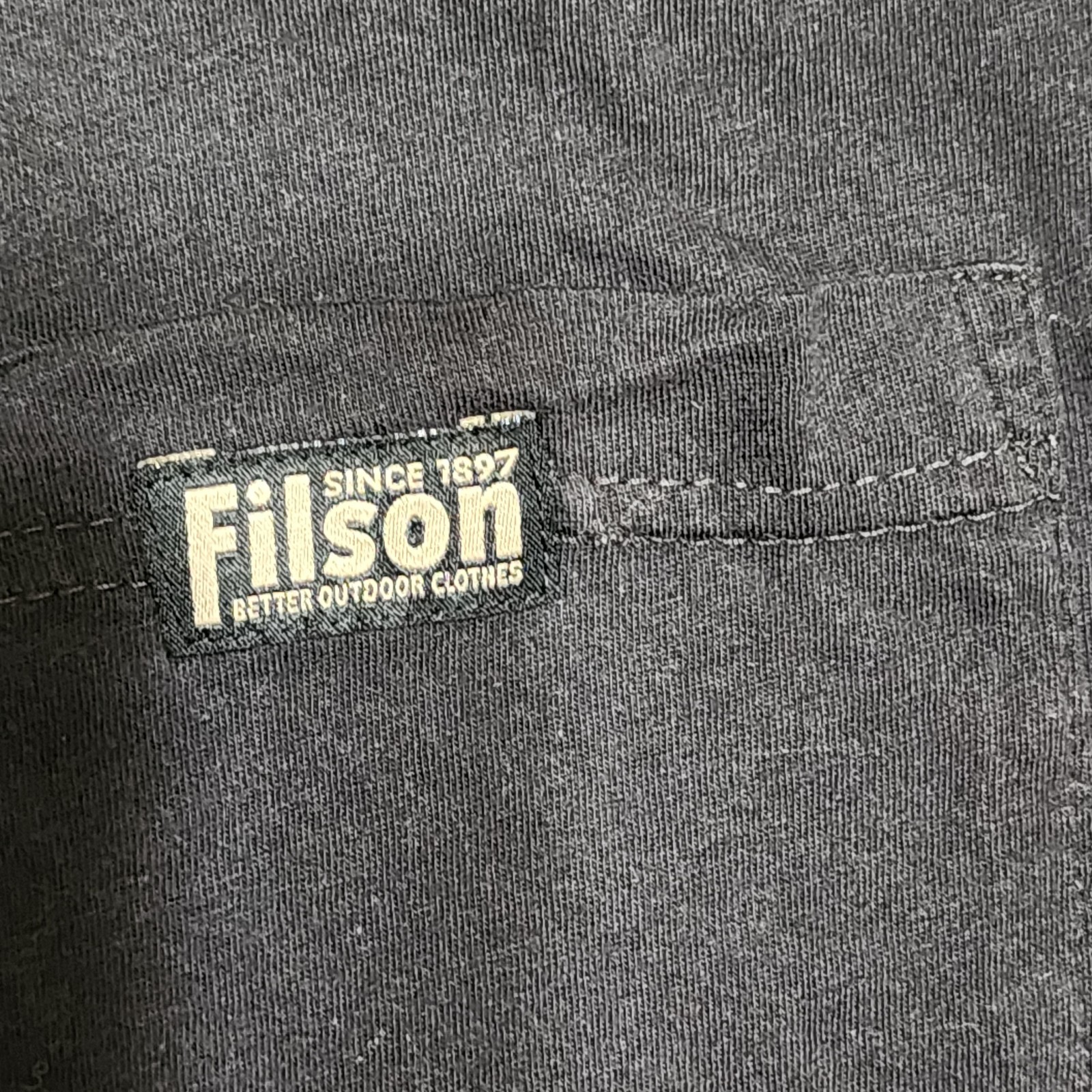 Filson Coal Black Pocket Tee Shirt 100% Cotton Size XL Better Outdoor Clothes