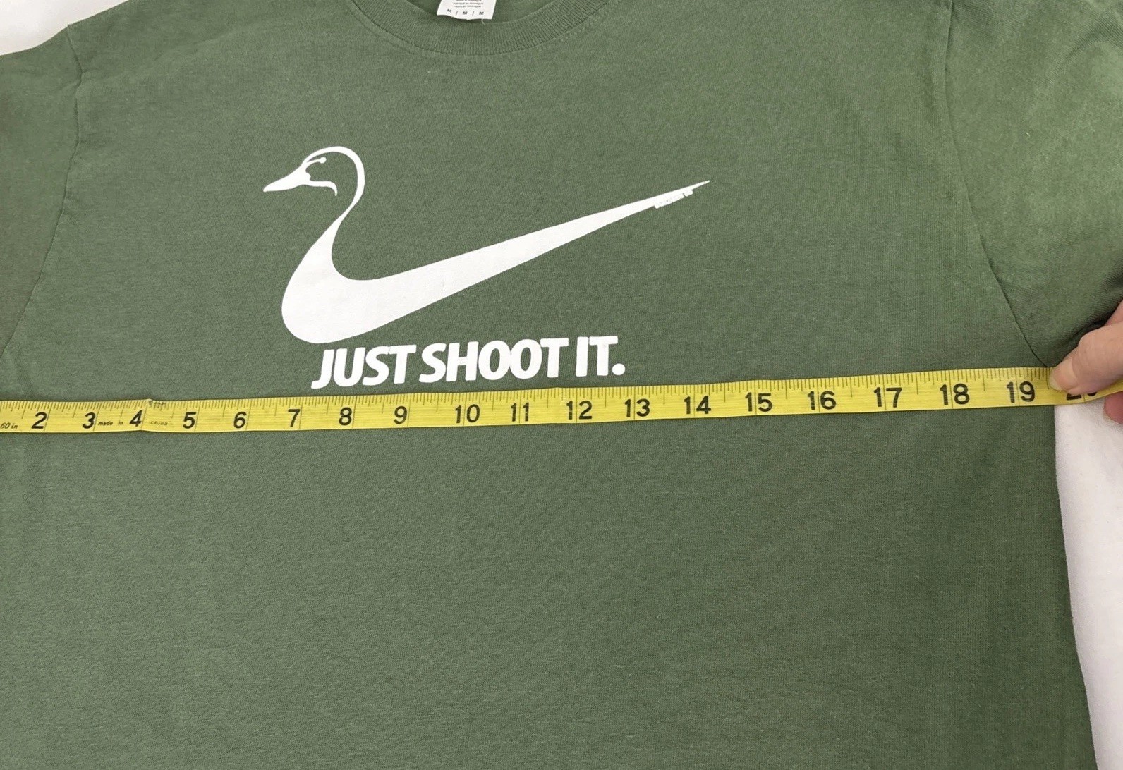 Just Shoot It Duck Hunting T-Shirt Mens Medium Forest Green Outdoor Sports