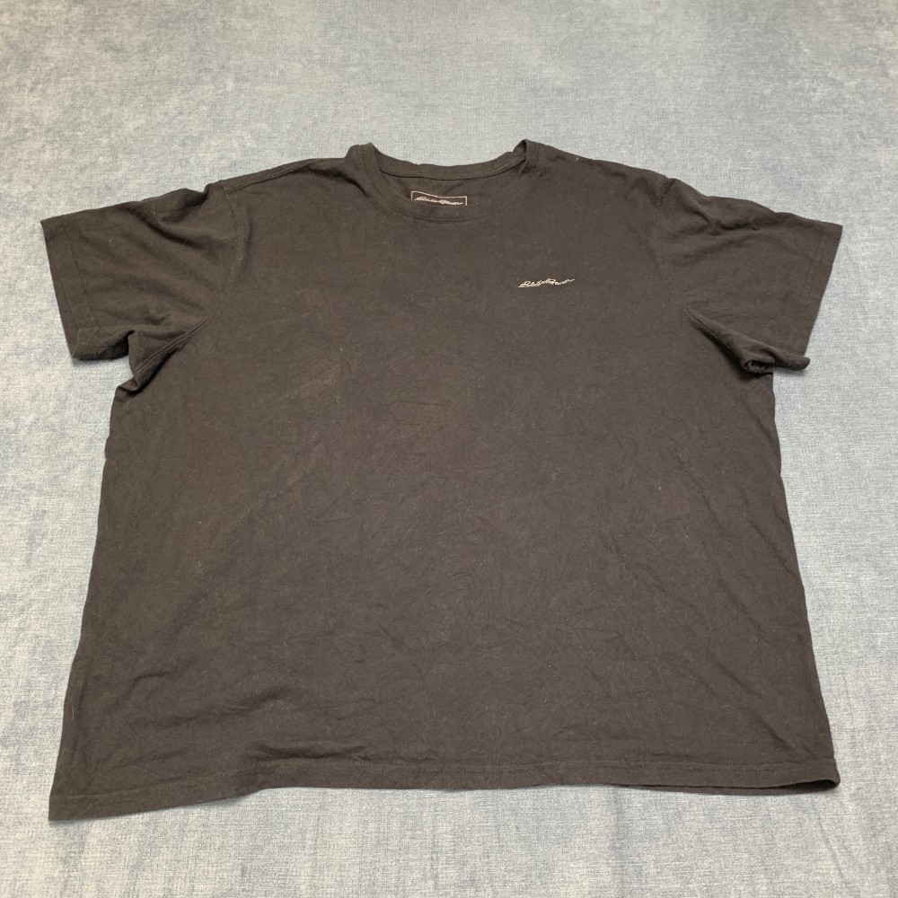 Eddie Bauer T Shirt Men 2XL Black Cotton Dark Wash Streetwear Comfort Travel Tee
