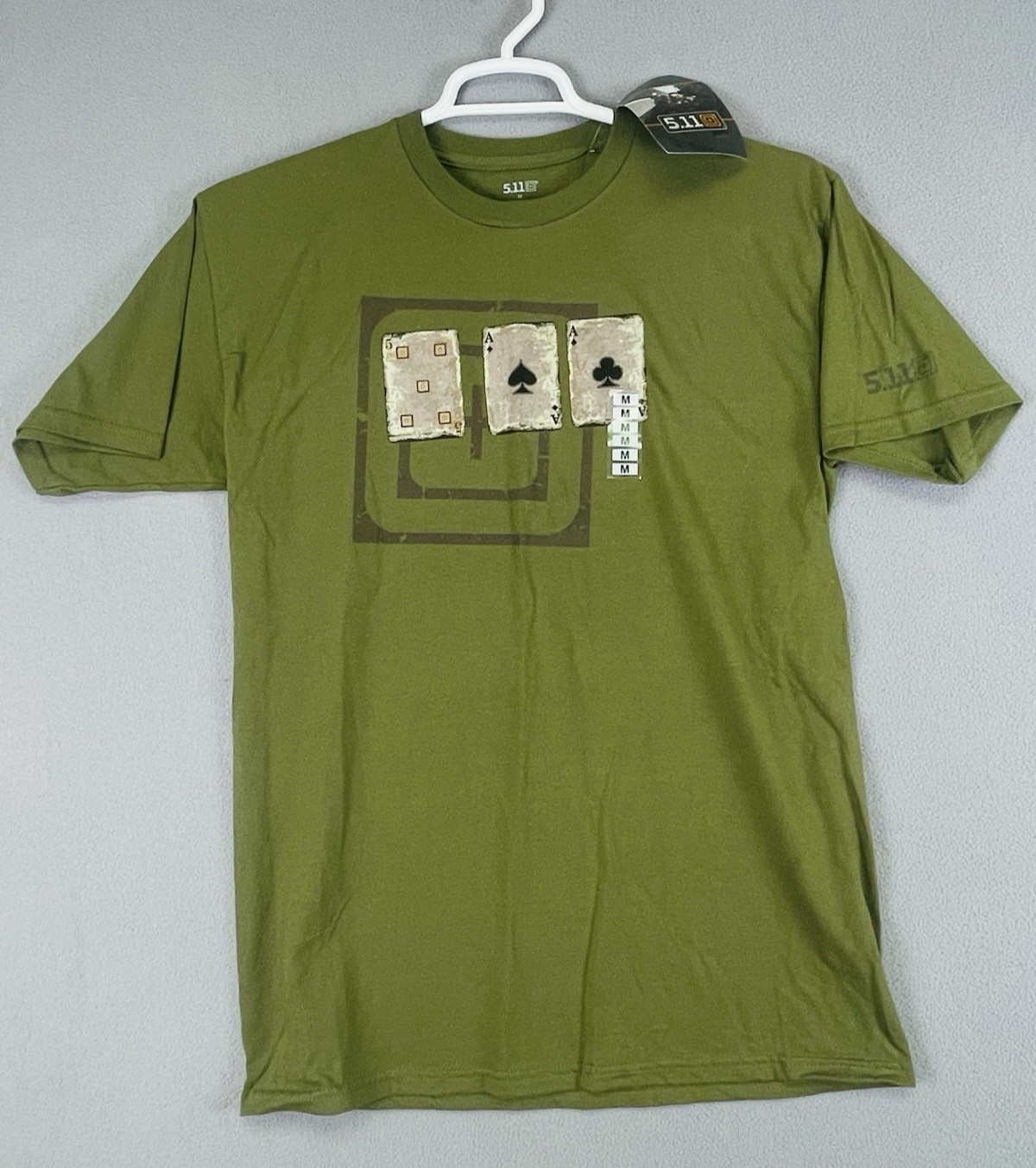 5.11 Tactical Shirt Mens Medium Hunter Green Ace Tee T-Shirt Cards Comfort