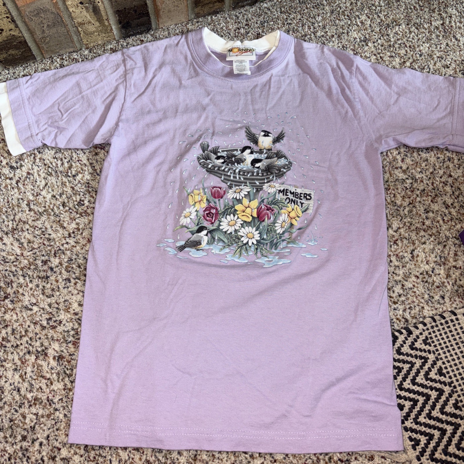 Vintage 90’s Cottage Floral Coquette Bird Bath Tee