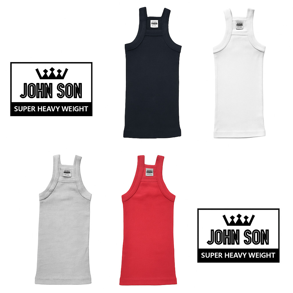 Men’s G-unit Ribbed Tank Top [JOHN SON] Wife Beater 100% Cotton Heavy Weight