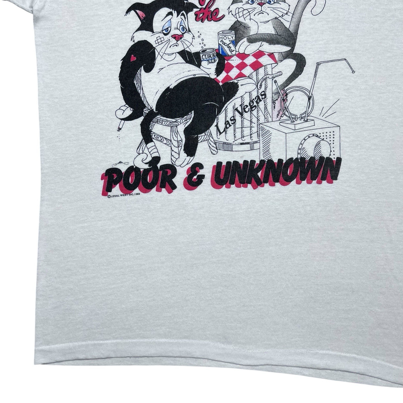 Vintage 1989 Lifestyles Of The Poor & Unknown Las Vegas T-Shirt Sz L