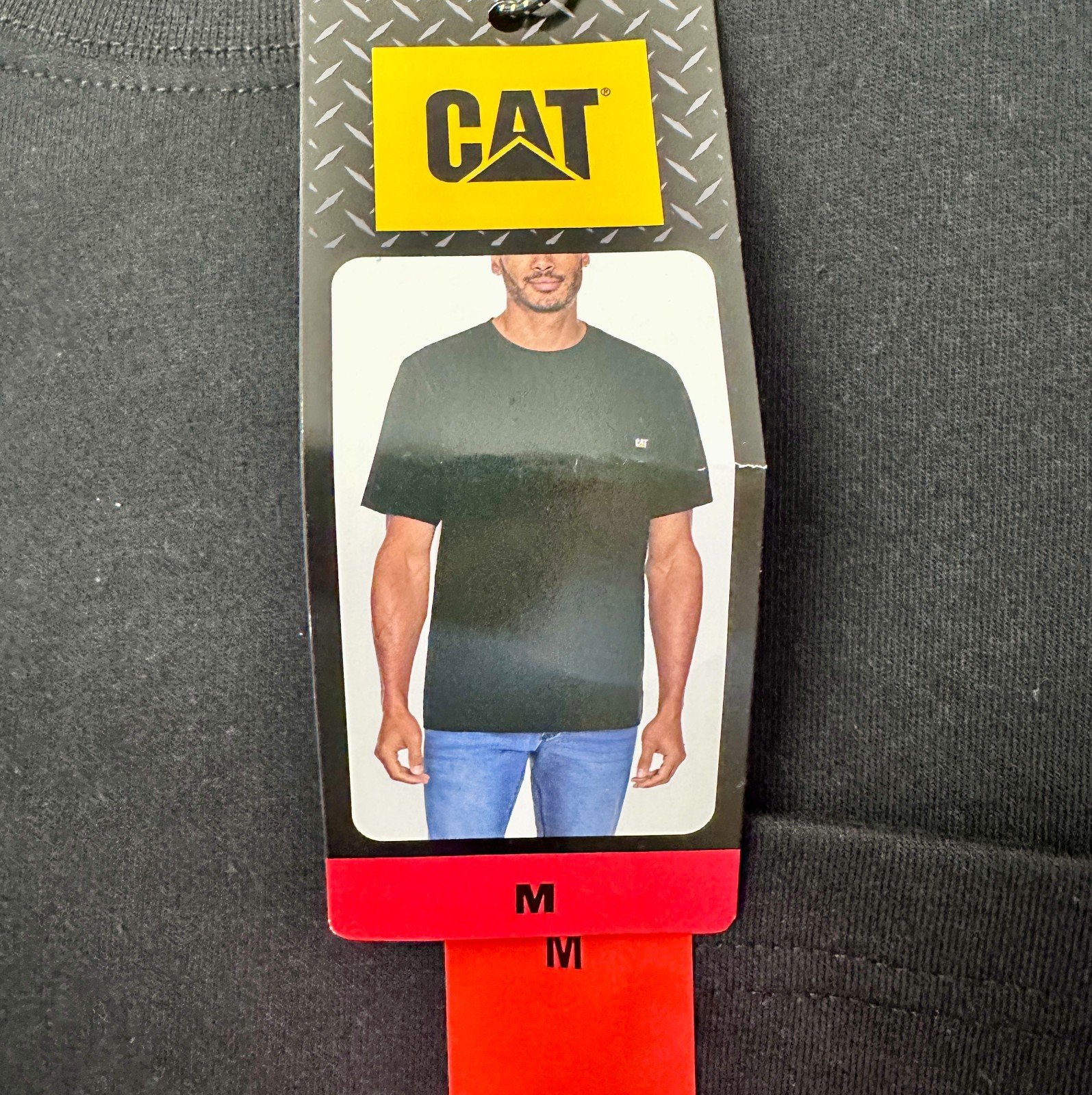 Cat Men’s Short Sleeve Crew Neck Logo Tee, Black