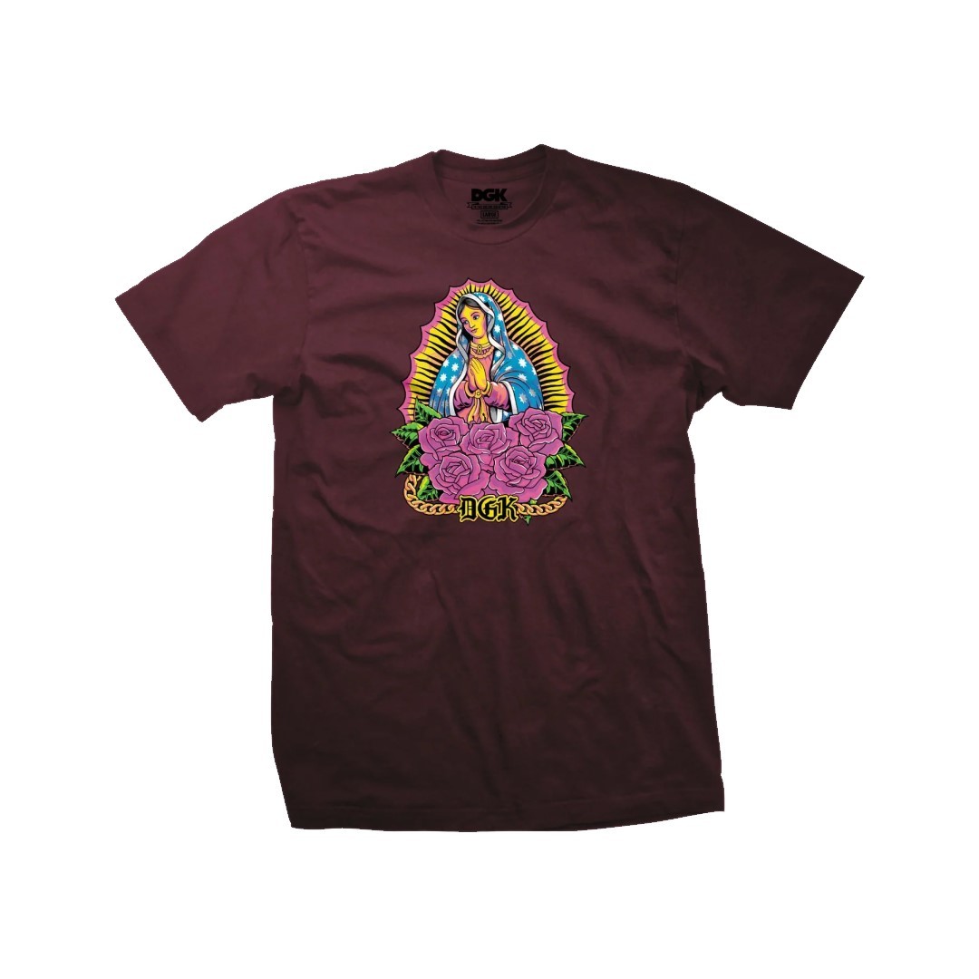 DGK Dirty Ghetto Kids “Day-Glo” Short Sleeve Tee (Burgundy) T-Shirt