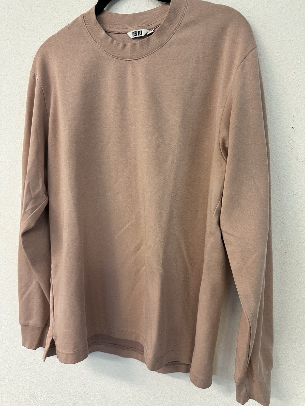 UNIQLO Airism Long Sleeve Crew T-Shirt Dusty Pink Lightweight Stretch Men’s M