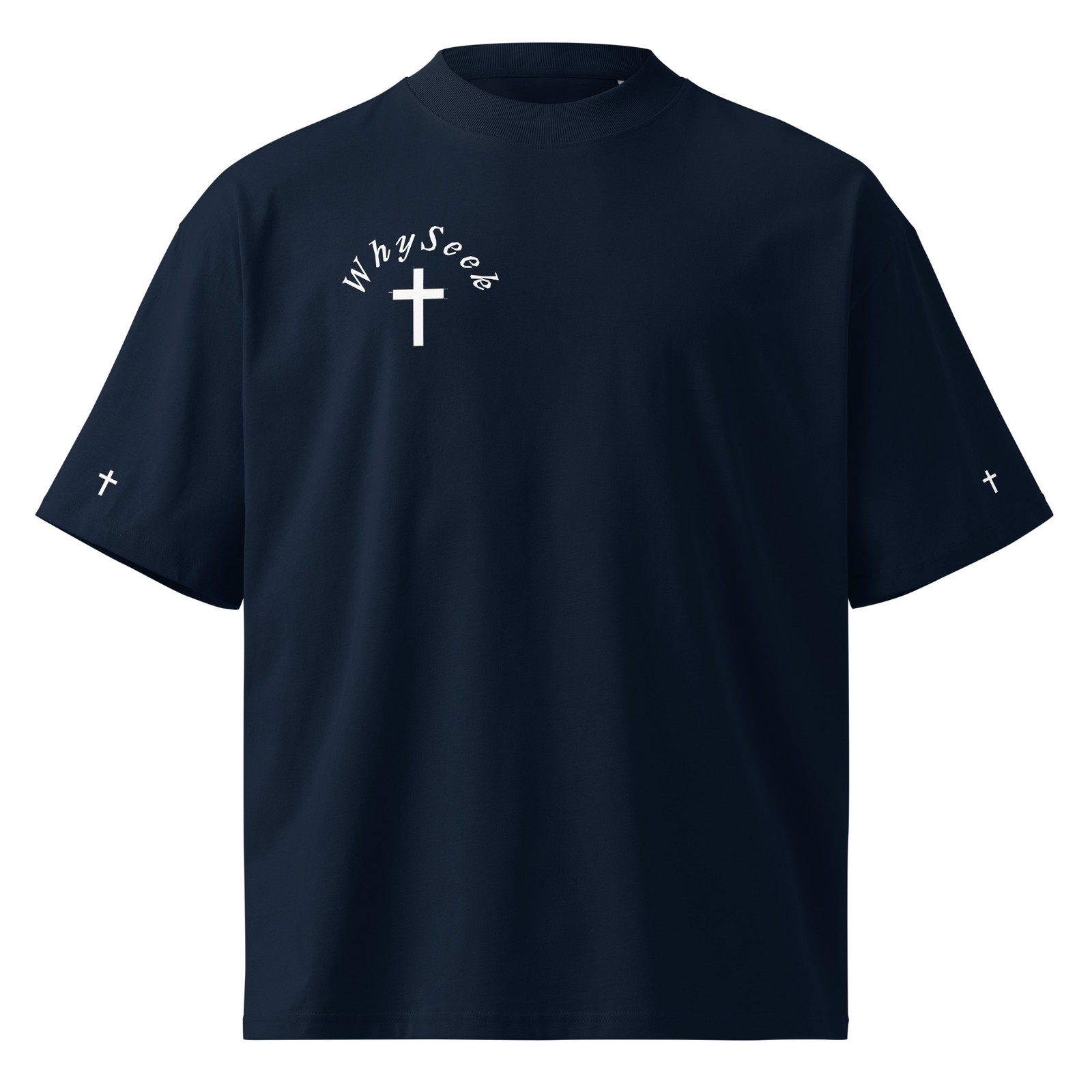 Unisex organic oversized high neck t-shirt