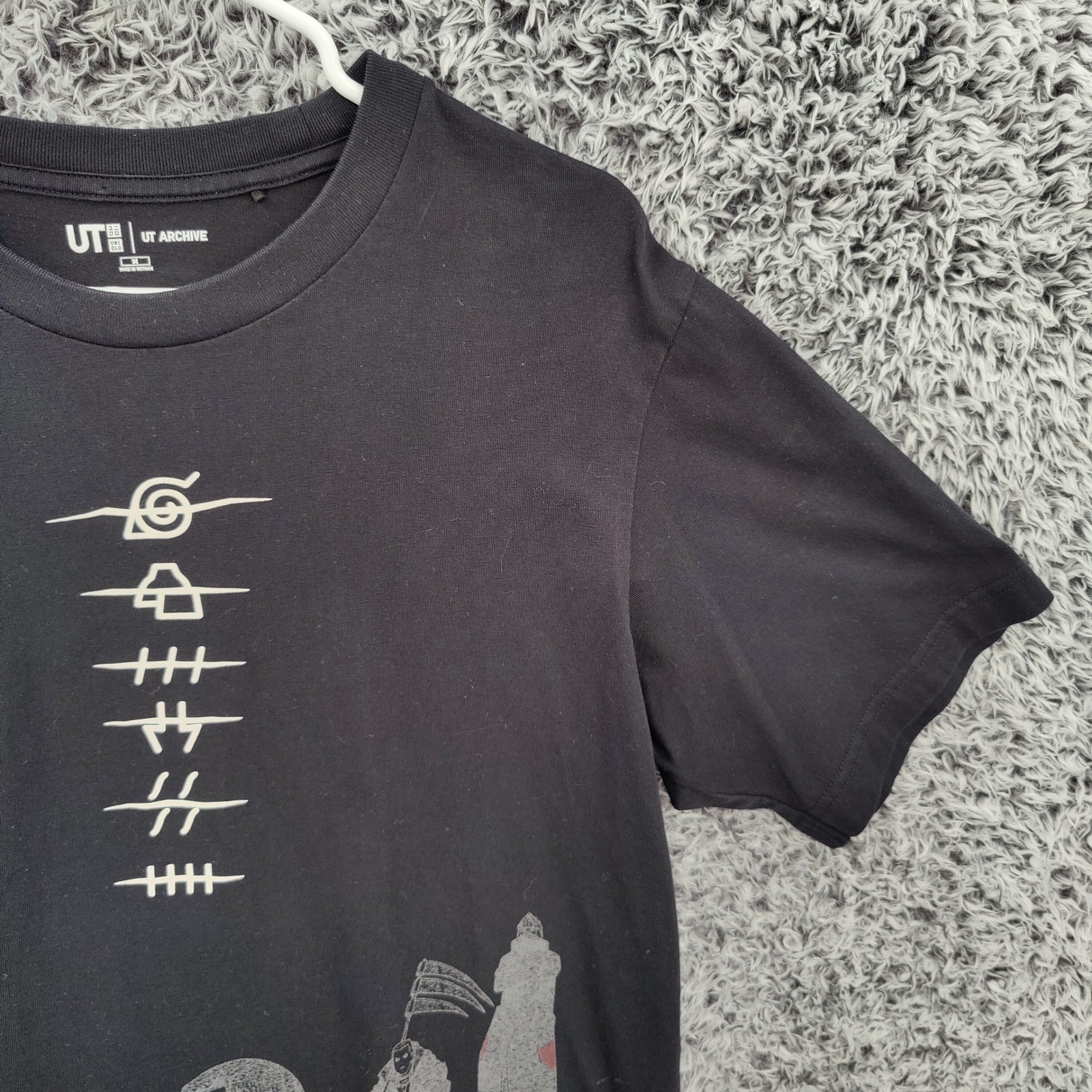 Uniqlo Mens Akatsuki Naruto Anime Streetwear Shippuden Graphic Tee M Black UT