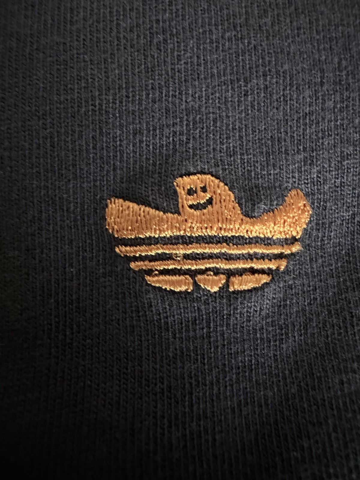Adidas Shmoofoil Men’s Large Short Sleeve T-Shirt Black W/ Orange Trefoil ghost