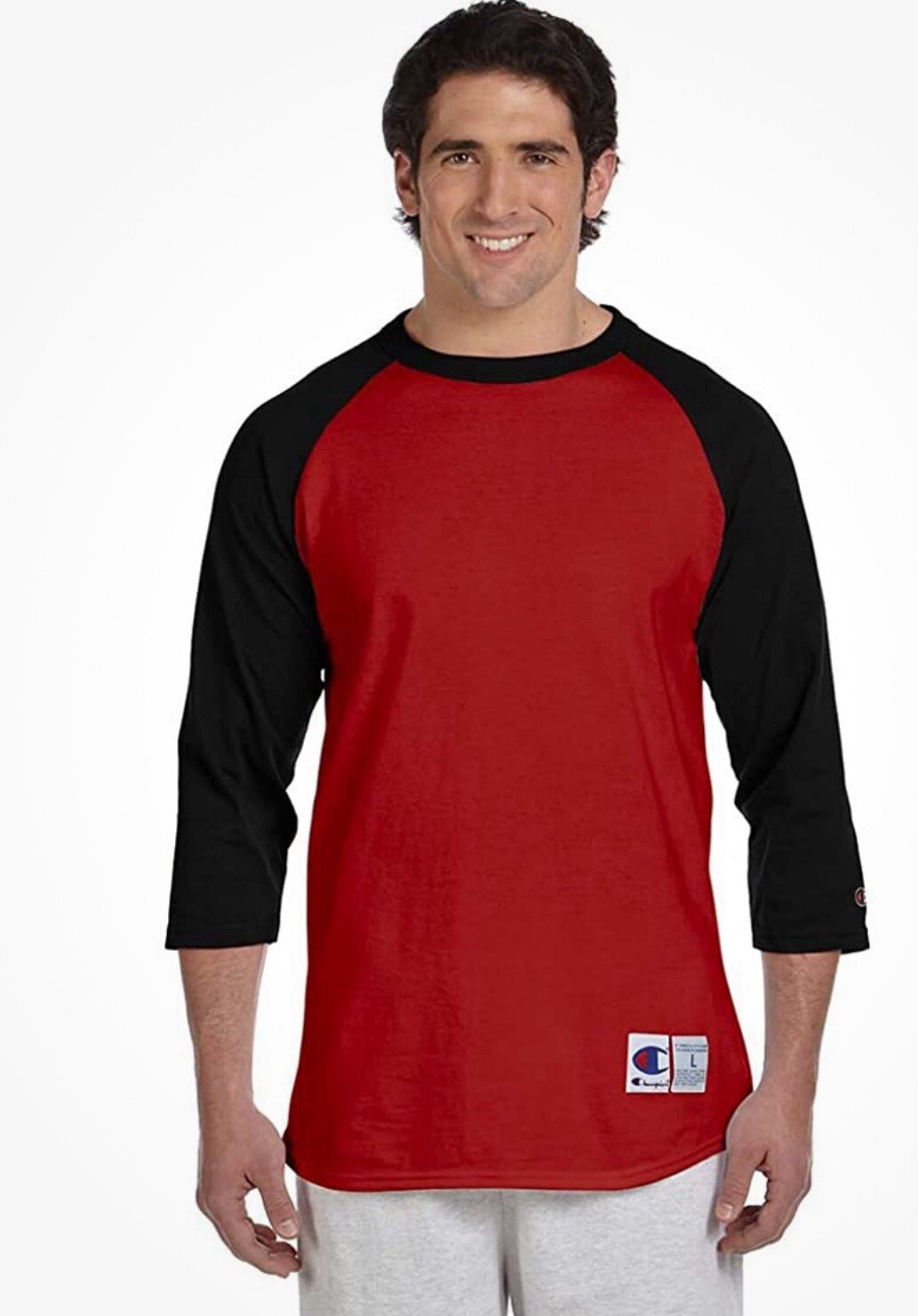 Champion 5.2 oz. Tagless Raglan Long Sleeves Baseball T-Shirt T1397