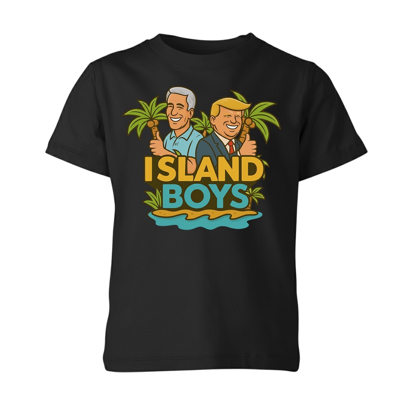 Donald Trump Epstein Files Island Anti Trump Unisex Kids T Shirt Political