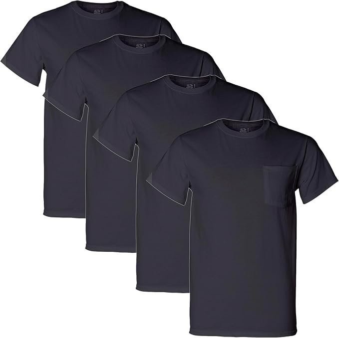 Mens 8-Pack Assorted Pocket Crew T Shirts by Fruit of the Loom Comfortable…