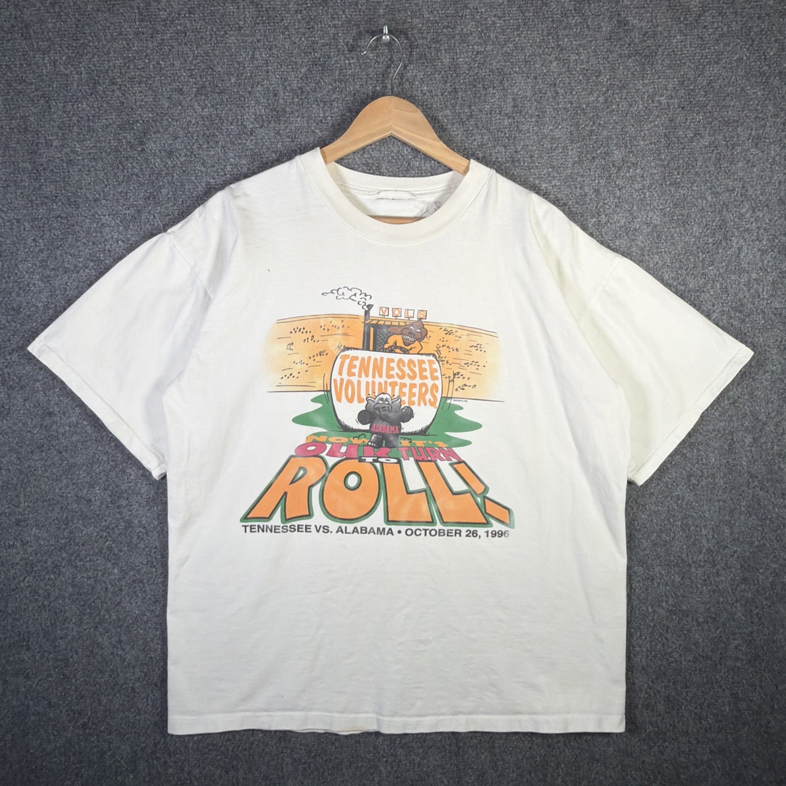 Vintage Tennessee Volunteers Shirt Mens Large White 90s Funny Football College