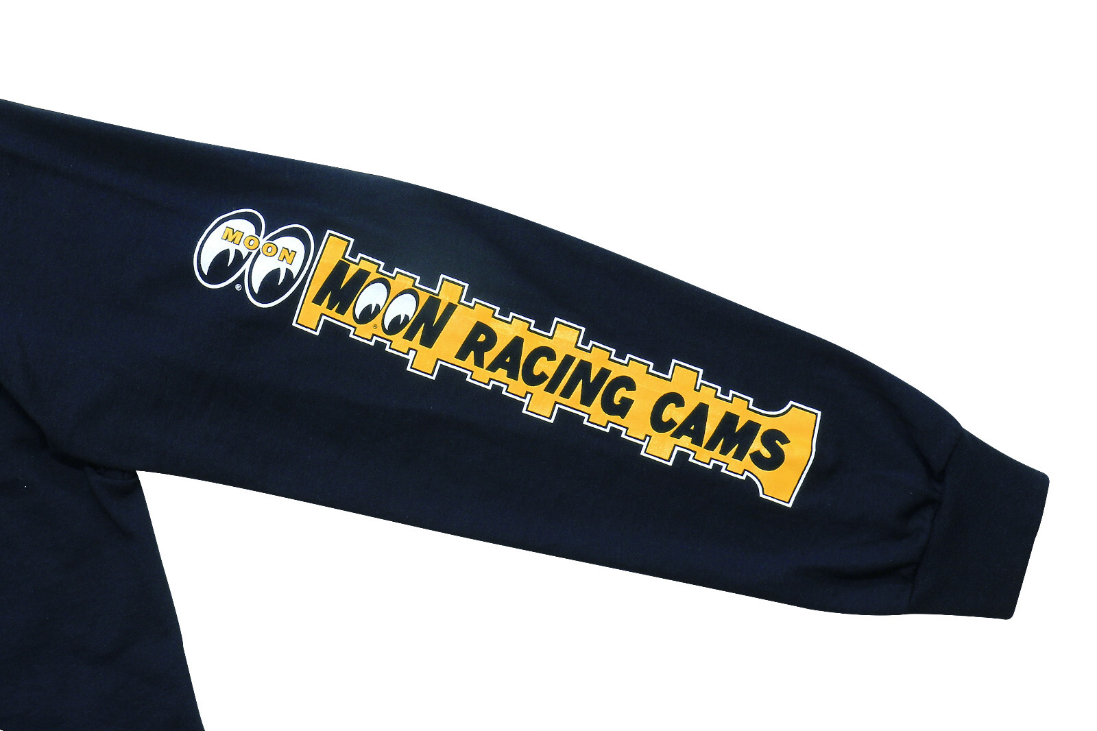 Men’s Mooneyes Moon Equipped Black Long Sleeve T-Shirt Racing Cams TM112BK