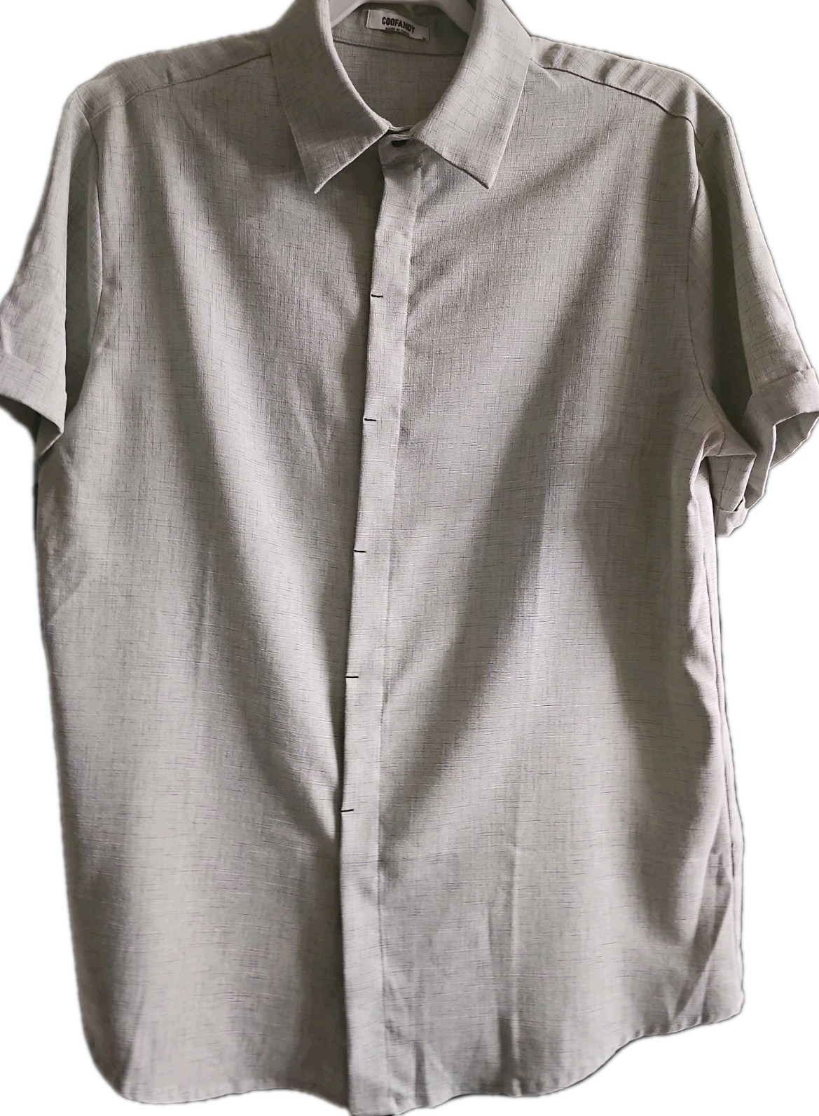 COOFANDY Men’s Casual Linen Button Down Shirt Short Sleeve Beach Shirt NEW Med.