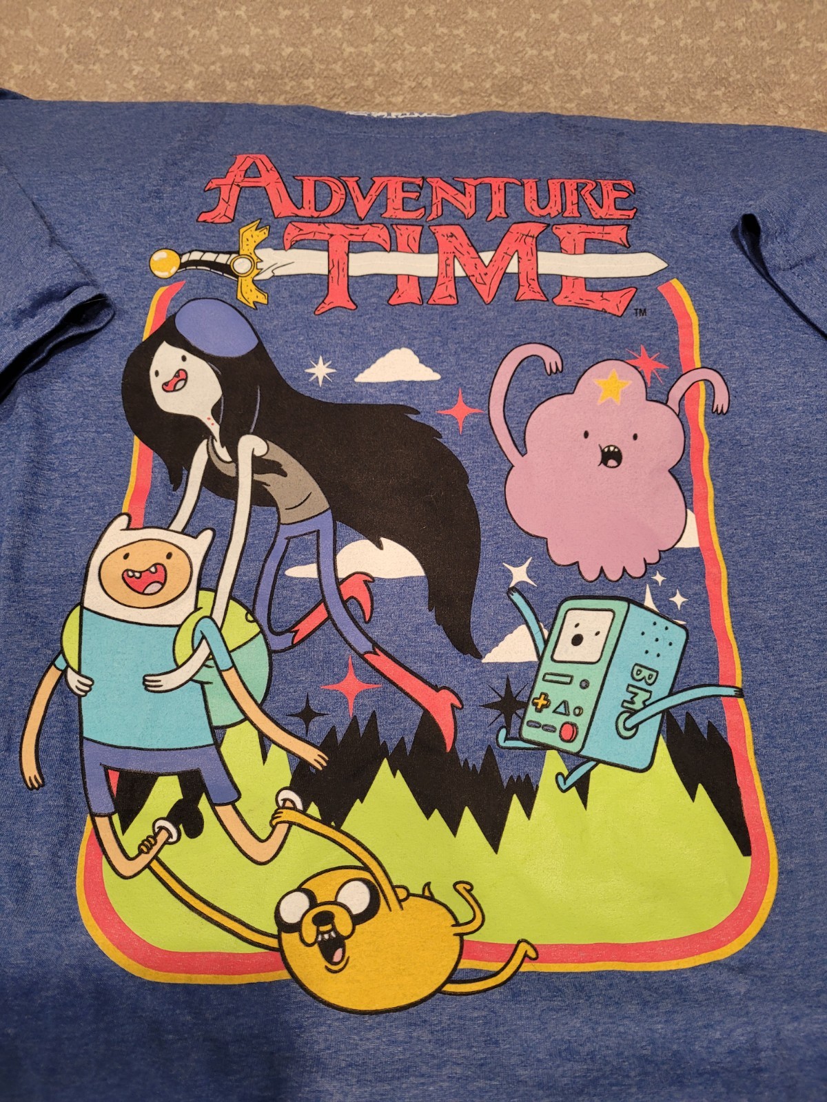 Adventure Time BoxLunch Finn Knit Beanie Hat & Marceline Jake BMO T-Shirt Set L