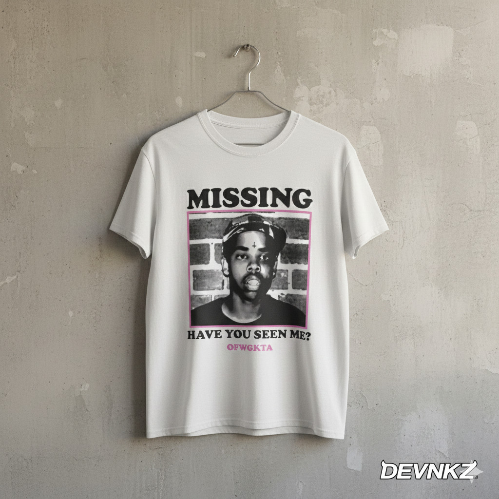 Earl Sweatshirt Missing T-Shirt OFWGKTA Hip Hop Rap White Tee – S194
