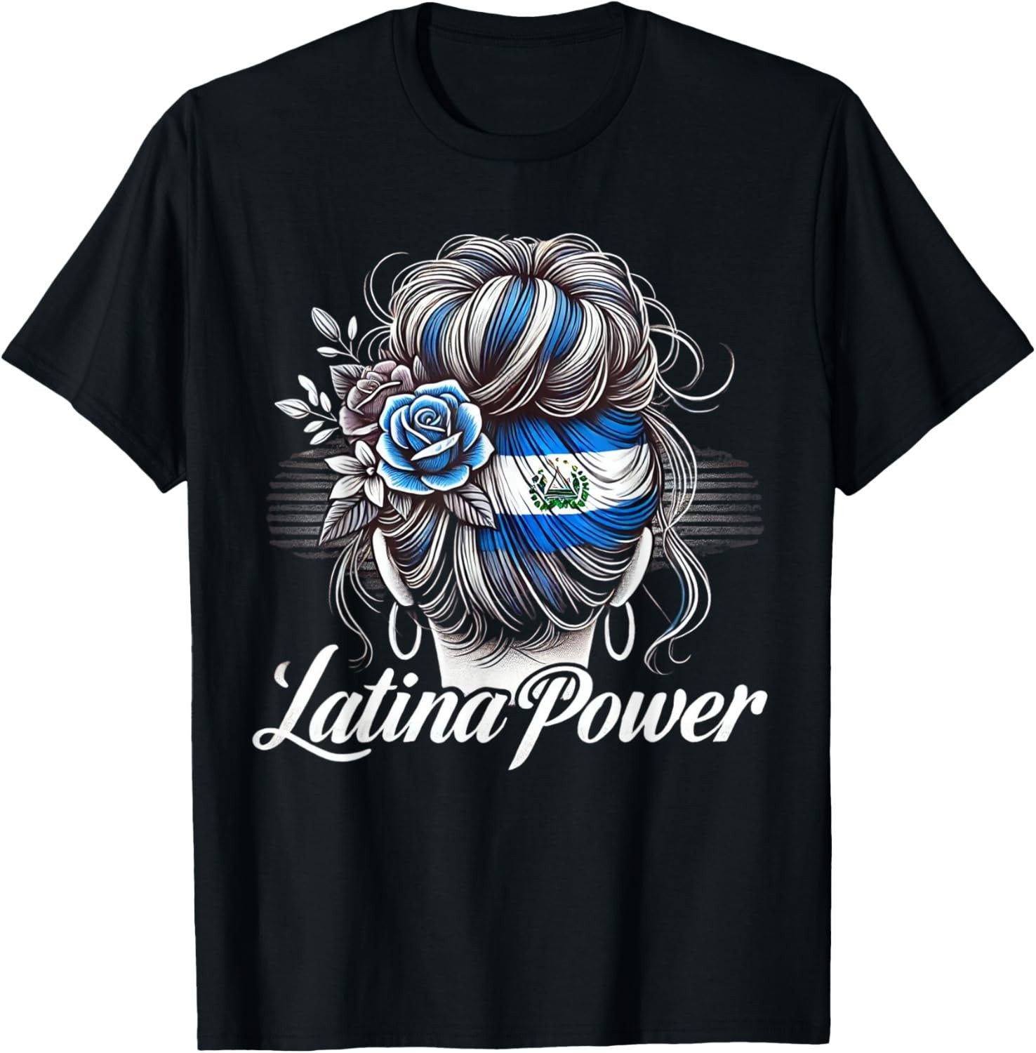 Hispanic Heritage Month Latina Power El Salvador Flag Women T-Shirt