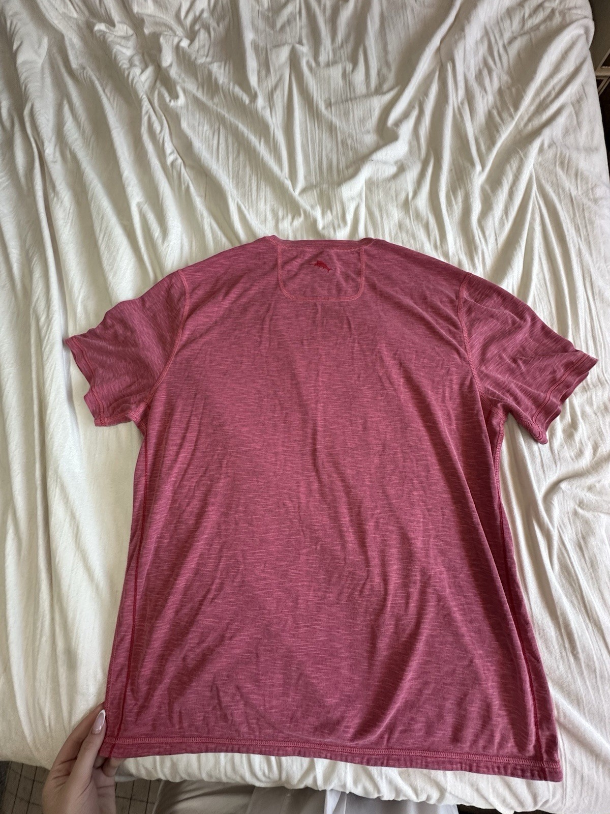 Tommy Bahama Men’s L Salmon Reversible Crew Neck Short Sleeve Solid T-Shirt