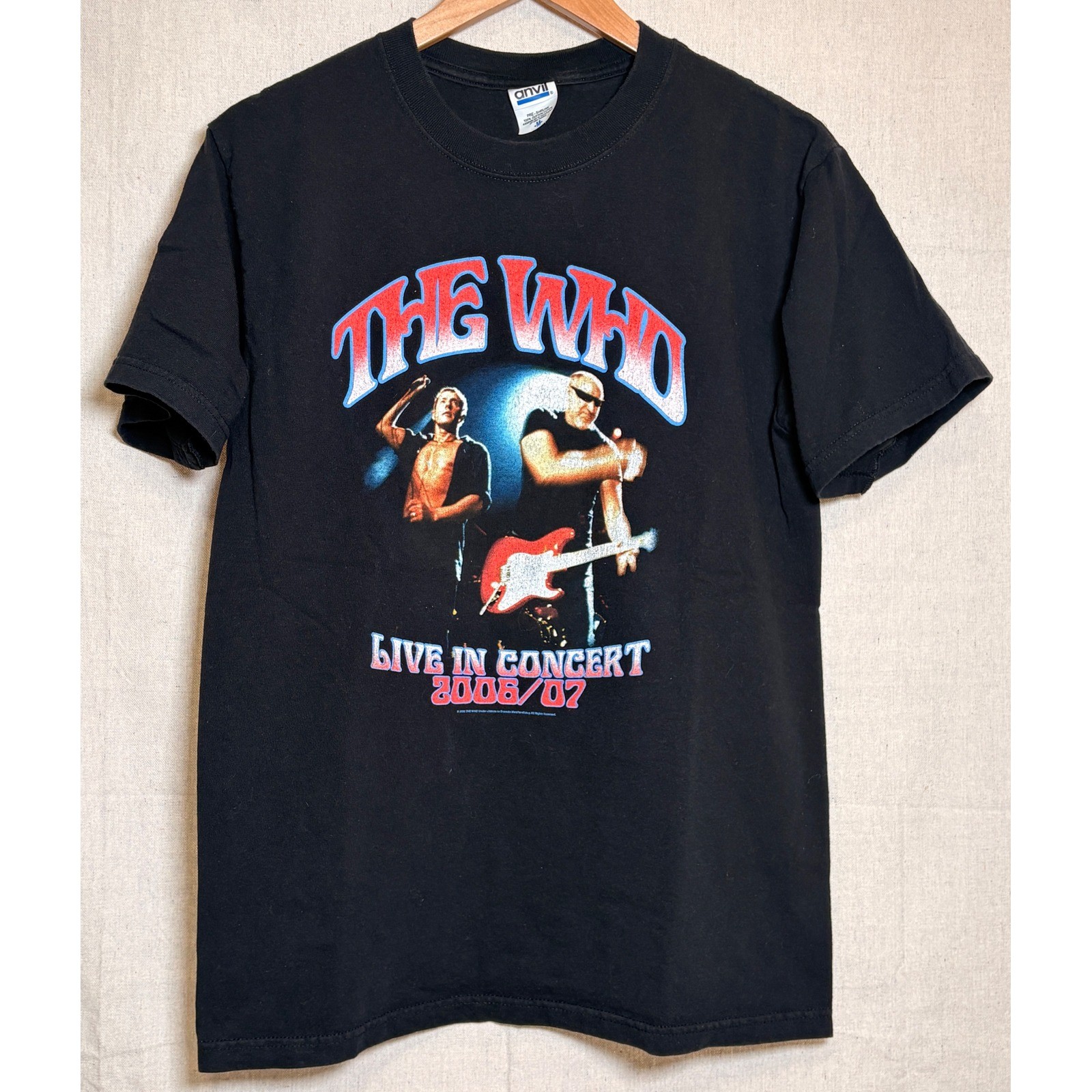 The Who Live In Concert 2006/07 Tour T-Shirt Mens Medium Black Anvil Rock Band