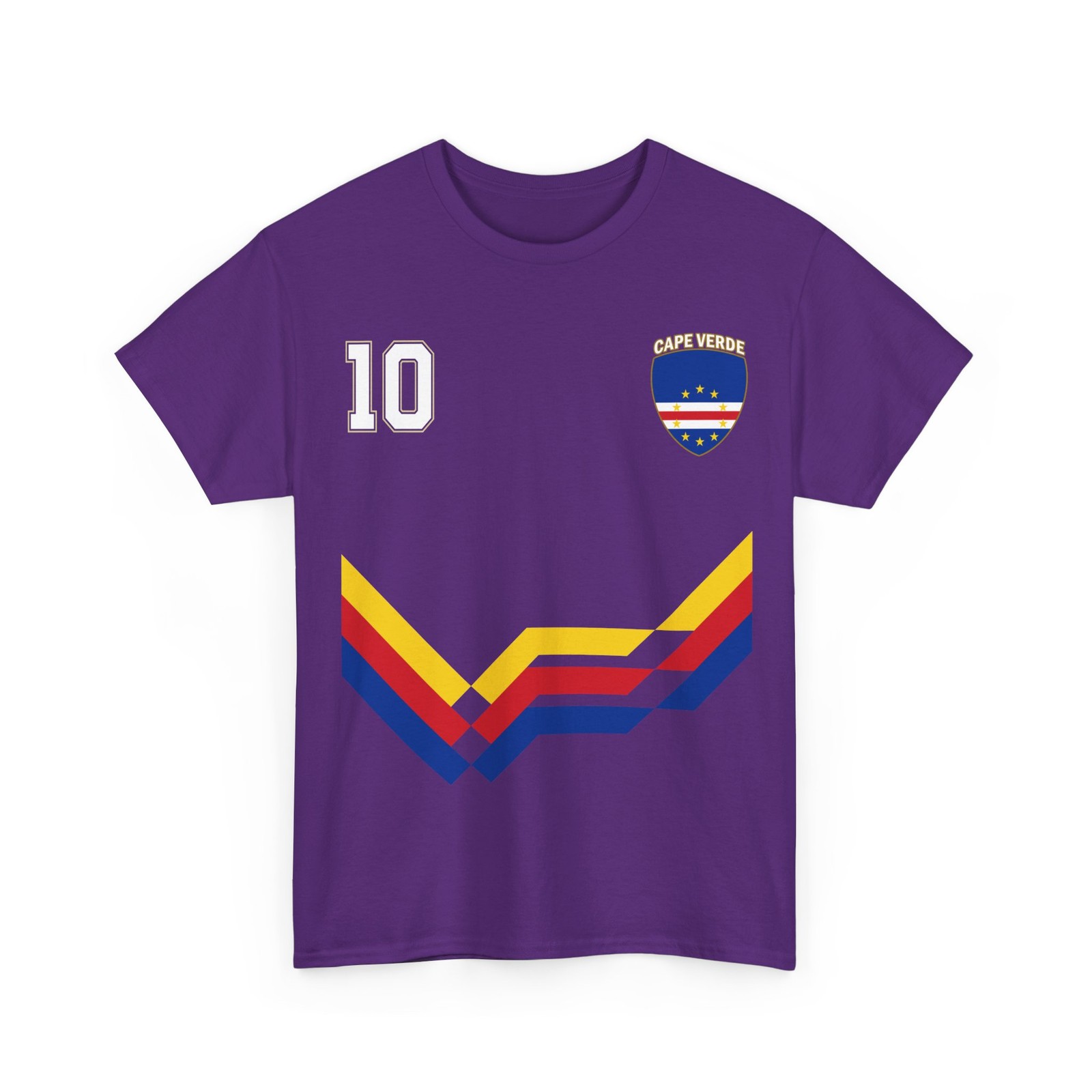 Cape Verde Number 10 Soccer Jersey Style Shirt, Cape Verdean Flag Soccer Shirt