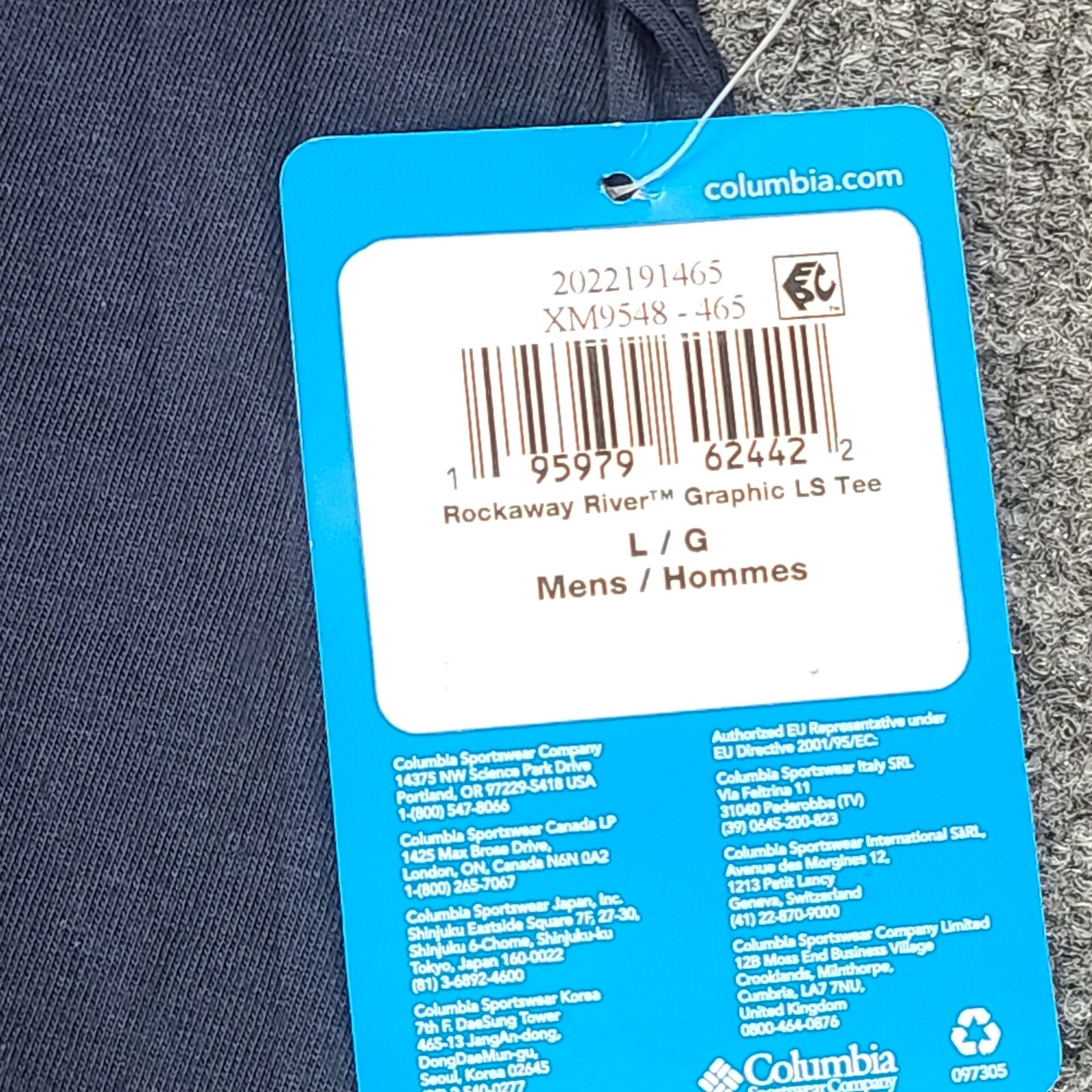 Columbia Shirt Mens Large Blue Teal Longsleeve Lightweight Cotton Outdoor 2692