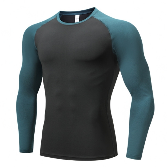 4 Colors Athletic Long Sleeve Compression Shirts Dry Fit Sports Gym Shirts