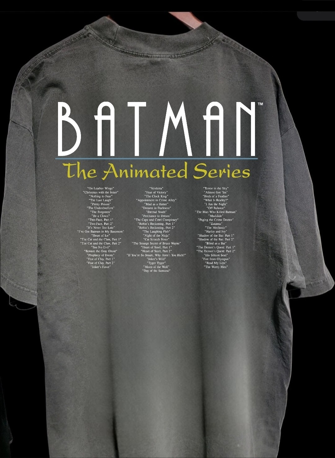 Batman Animated Series ON A SHAKA HEAVYWEIGHT GARMET DYED T SHIRT “MODERN”