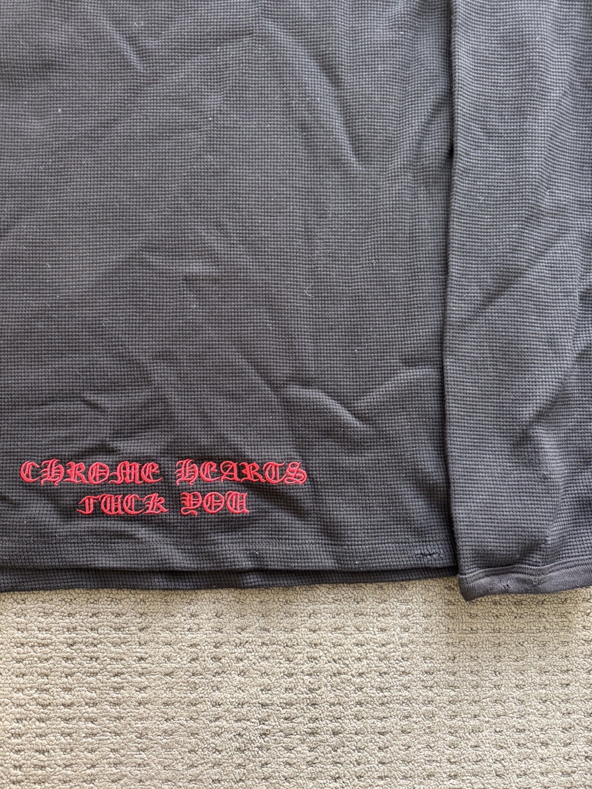 Chrome Hearts Vintage Thermal Long Sleeve Waffle Shirt