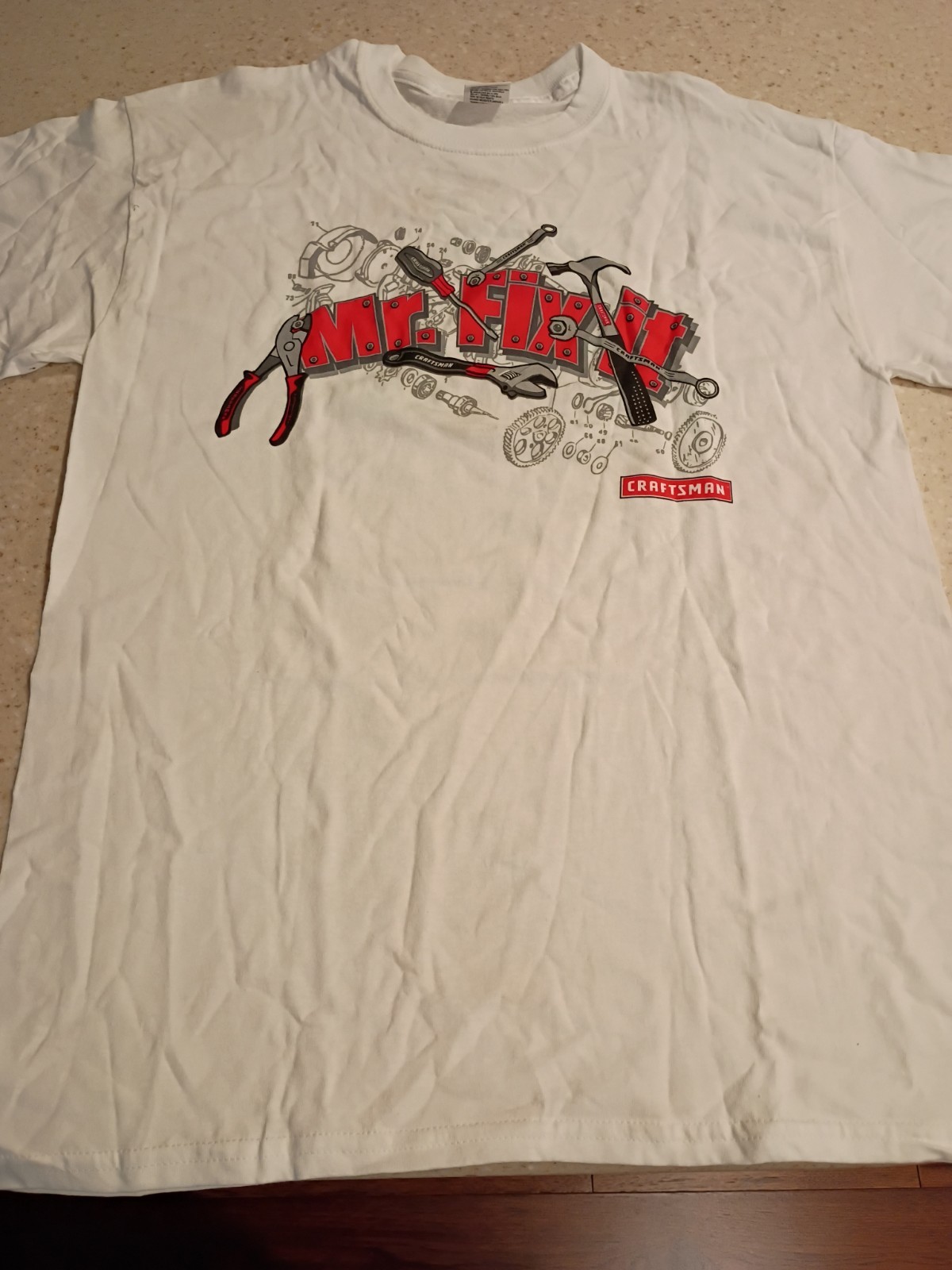 Craftsman Tools Vintage MR. FIX IT GRAPHIC T Shirt SIZE M WHITE
