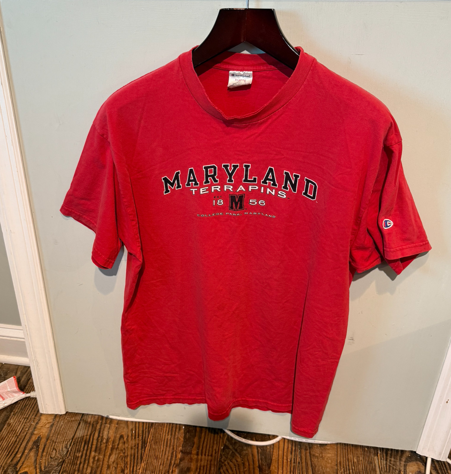 Vintage Maryland Terrapins Champion T-Shirt Mens Size XL Red 90s RARE Y2K