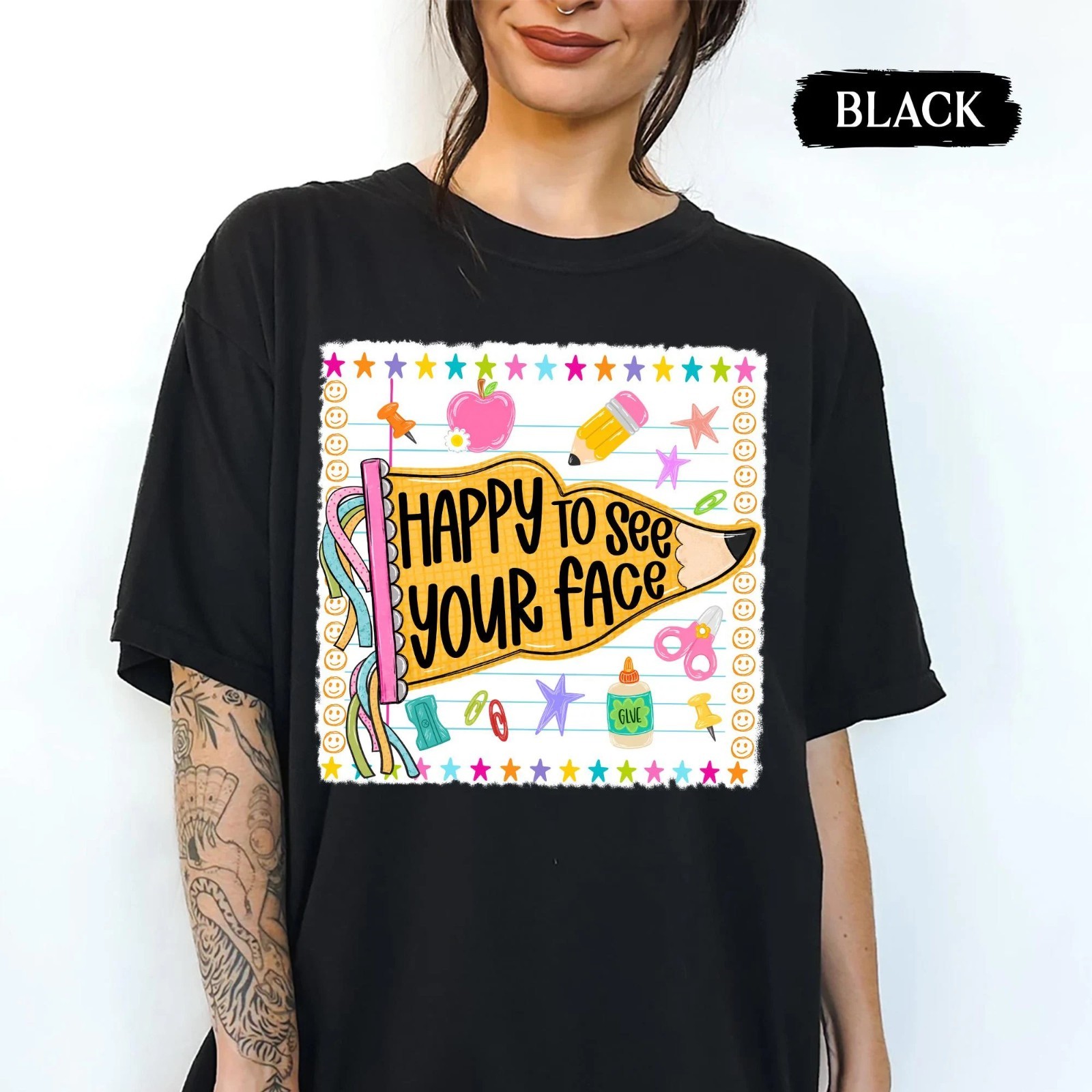 Happy To See Your Face Back To School Teacher Gift For Elementary Teacher Shirt