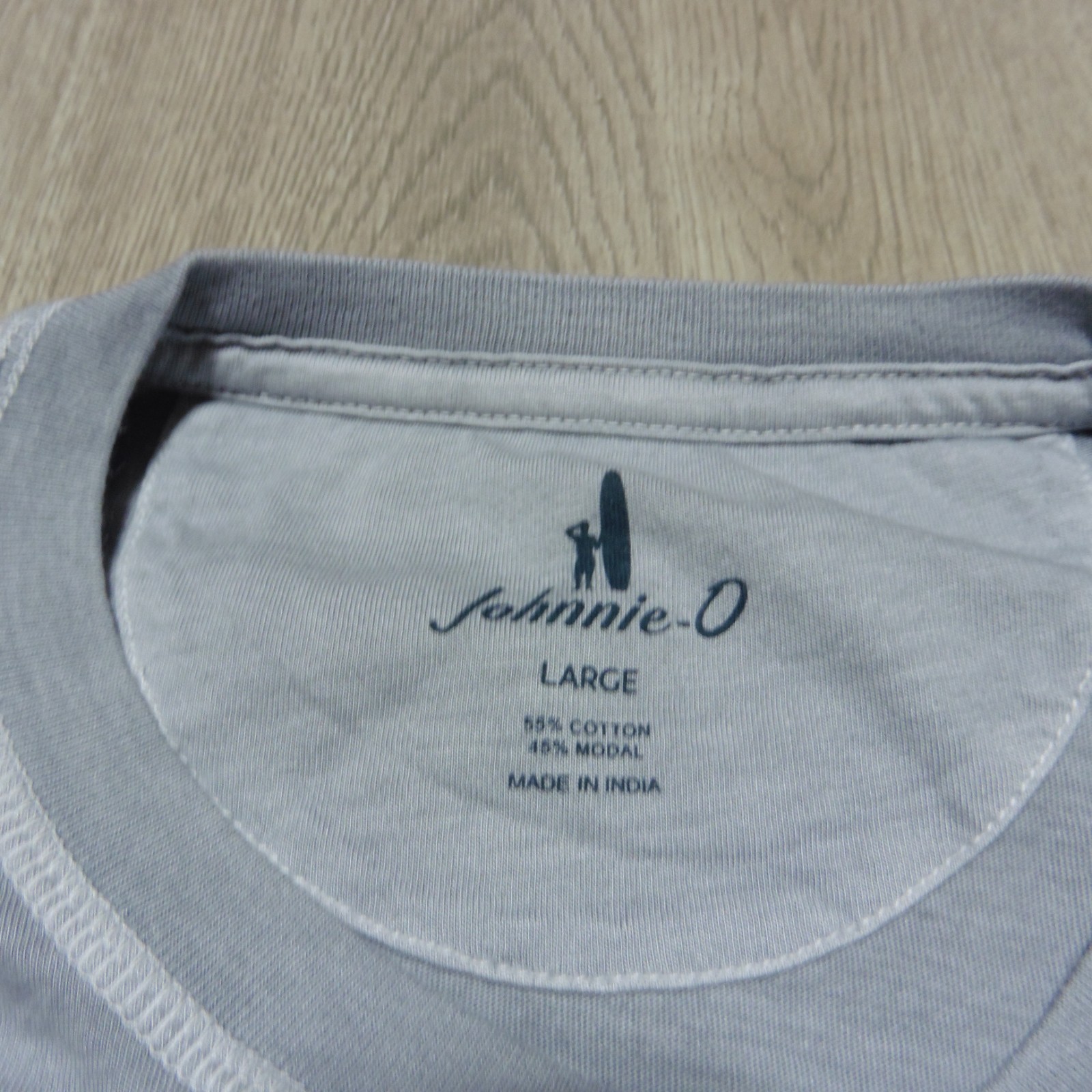 Johnnie-O Men’s Large Brennan Crewneck T-Shirt Steel Gray LS NWT