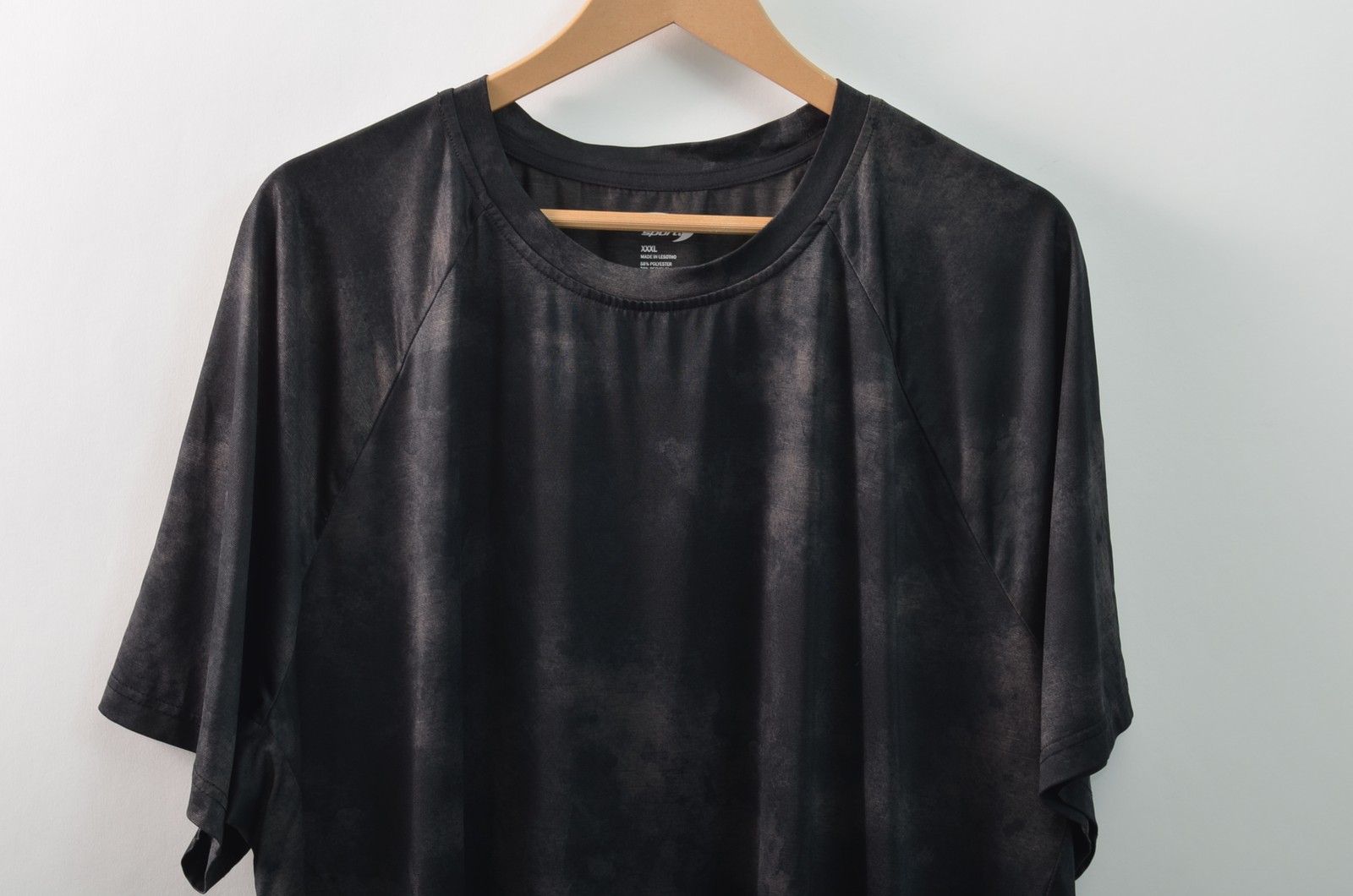 MTA Sport Mens 3XL Raglan Sleeve T-Shirt Black Knit Stretch Polyester Spandex