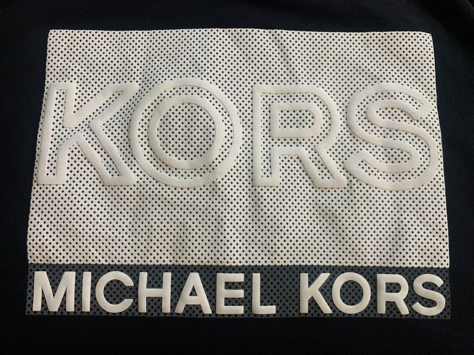 Michael Kors Men’s Large Black Graphic Logo T-Shirt Crew Neck 100% Cotton