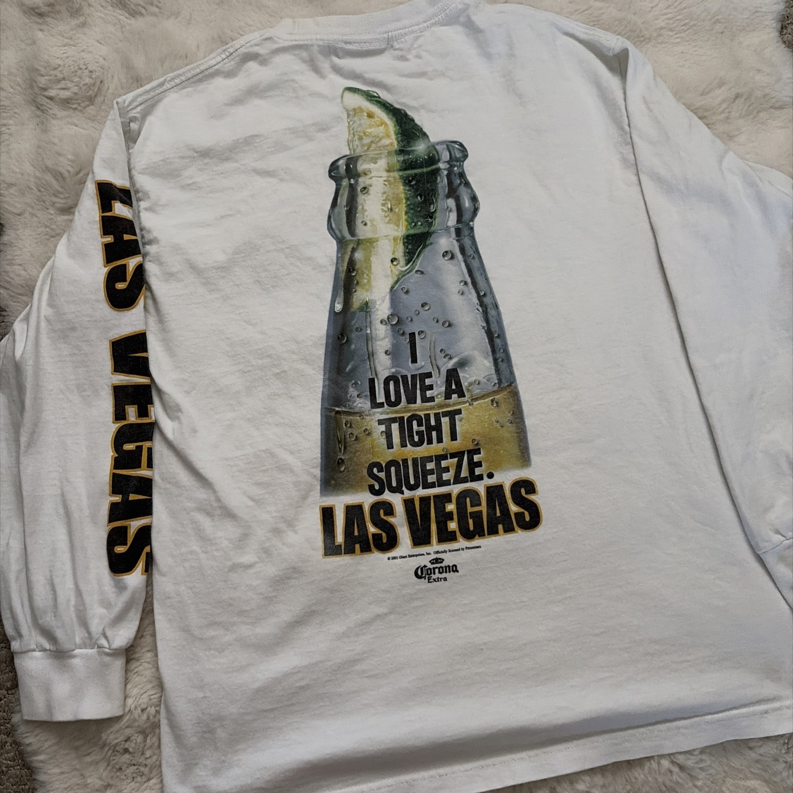 2001 Corona Beer Memorabilia Longsleeve Shirt Las Vegas I Love A Tight Squeeze L
