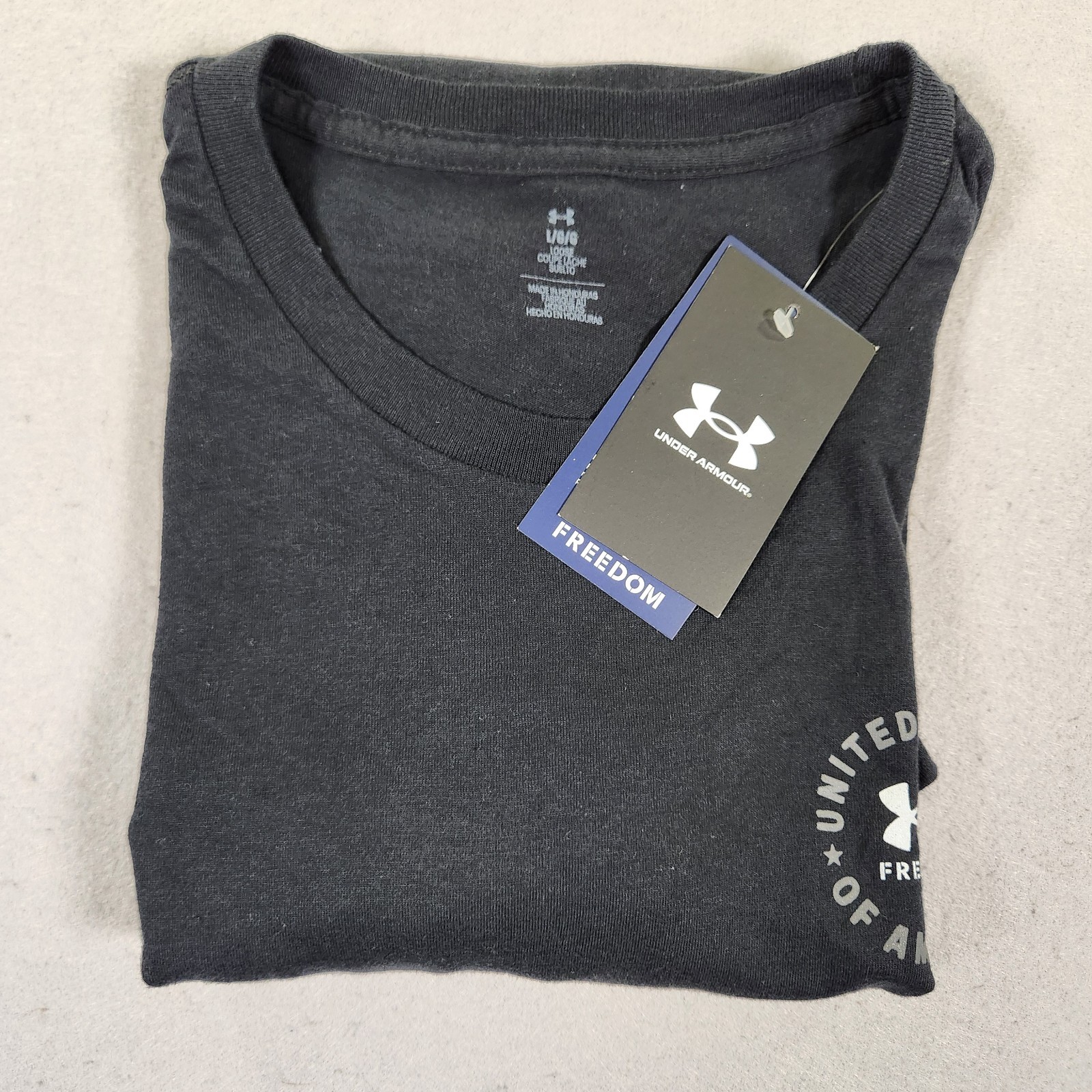 Under Armour UA Freedom Vintage Eagle Tee Mens Large T-Shirt Black NWT