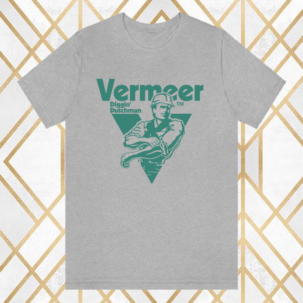 Vermeer Crane Tractor Men’s Gray T-Shirt Size S – 3XL