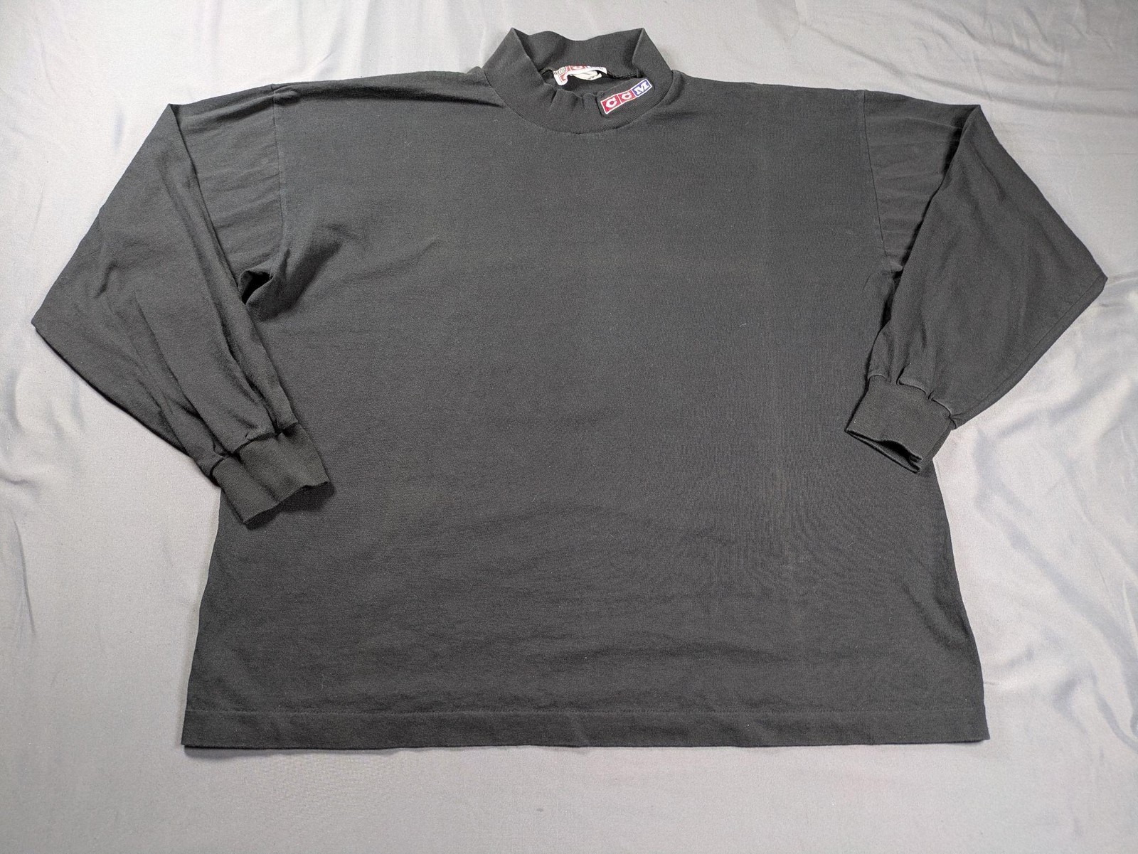 Vintage CCM Shirt Mens XL Gray Mock Neck Long Sleeve Hockey Base Layer Made USA