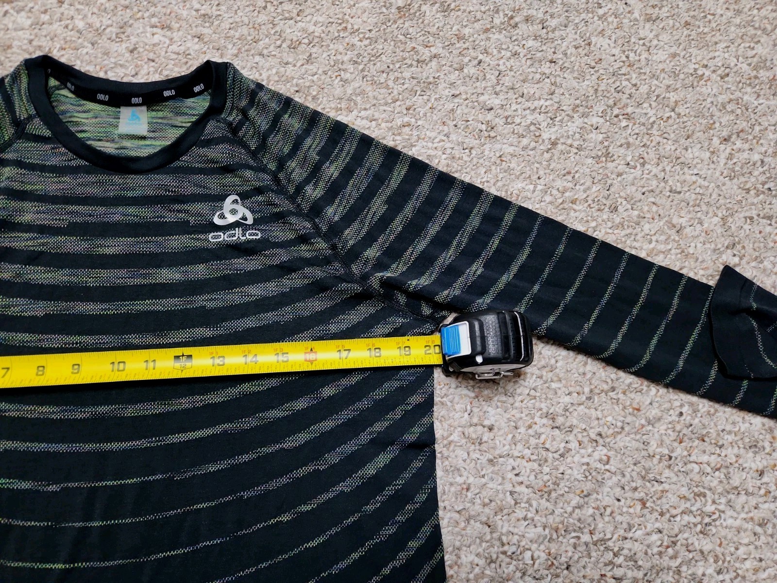 ODLO Base Layer Top Performance Light Fitted Long Sleeve Blackcomb Men’s sz L