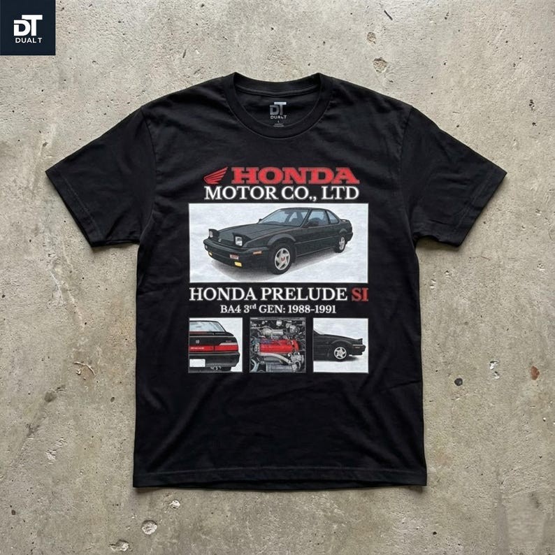 Honda Prelude Si BA4 3rd Gen: 1988-1991 JDM Vintage Style Graphic T-Shirt