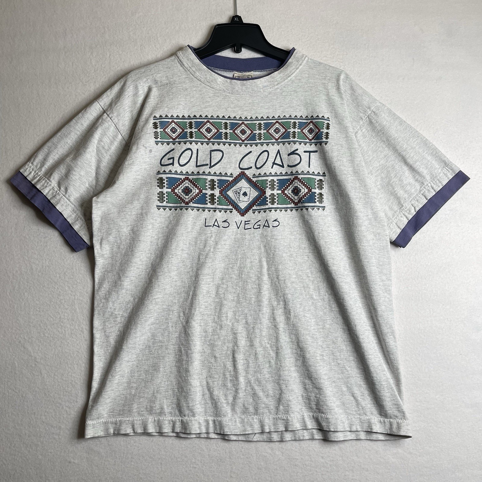 Vintage 90’s Gold Coast Las Vegas Native American Heather Gray Shirt Size XL VTG