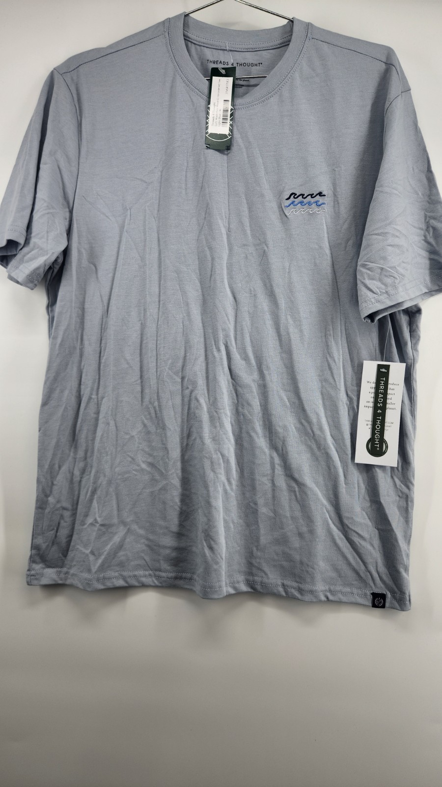 Threads 4 Thought Men’s Light Blue Medium Soft Wash Kea Wave Embroidered Shirt