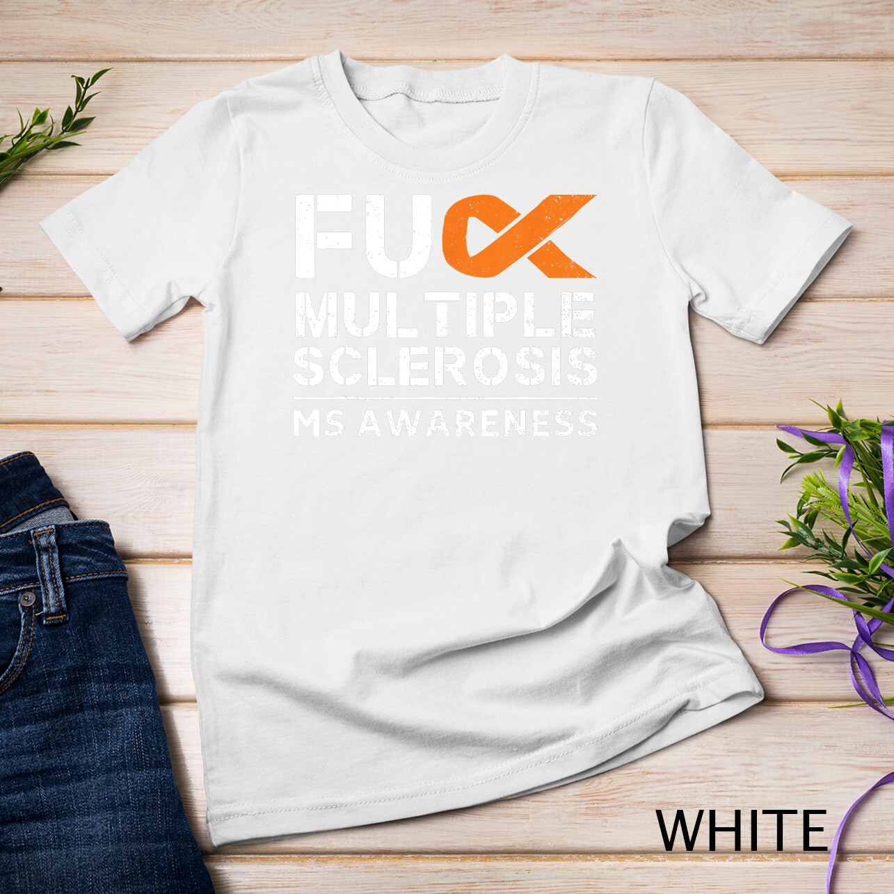Multiple Sclerosis MS Awareness Support Ribbon Unisex T-shirt