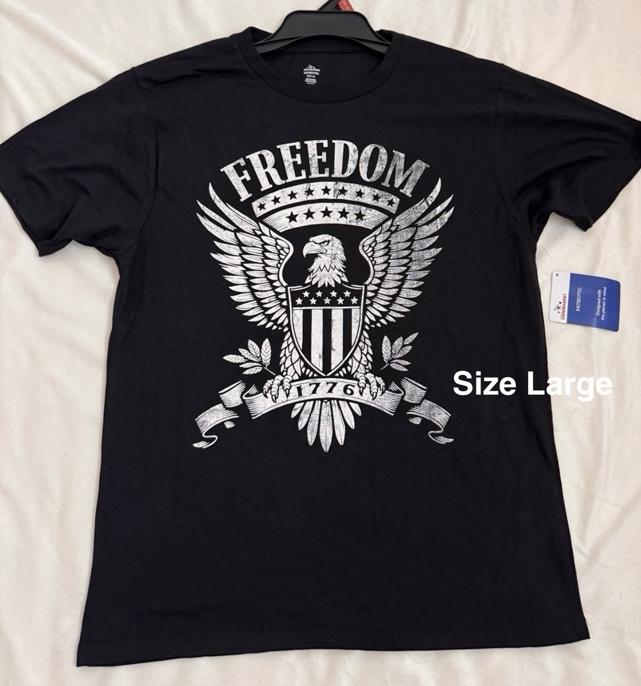 Way to Celebrate Men’s or Unisex 4th of July USA Freedom Eagle Graphic Tee,Large