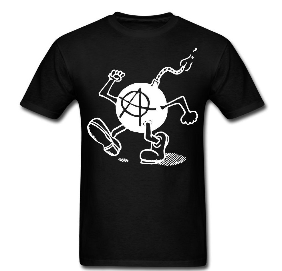 Anarchy walking gernade explosion anarchist revolution graphic shirt t-shirt