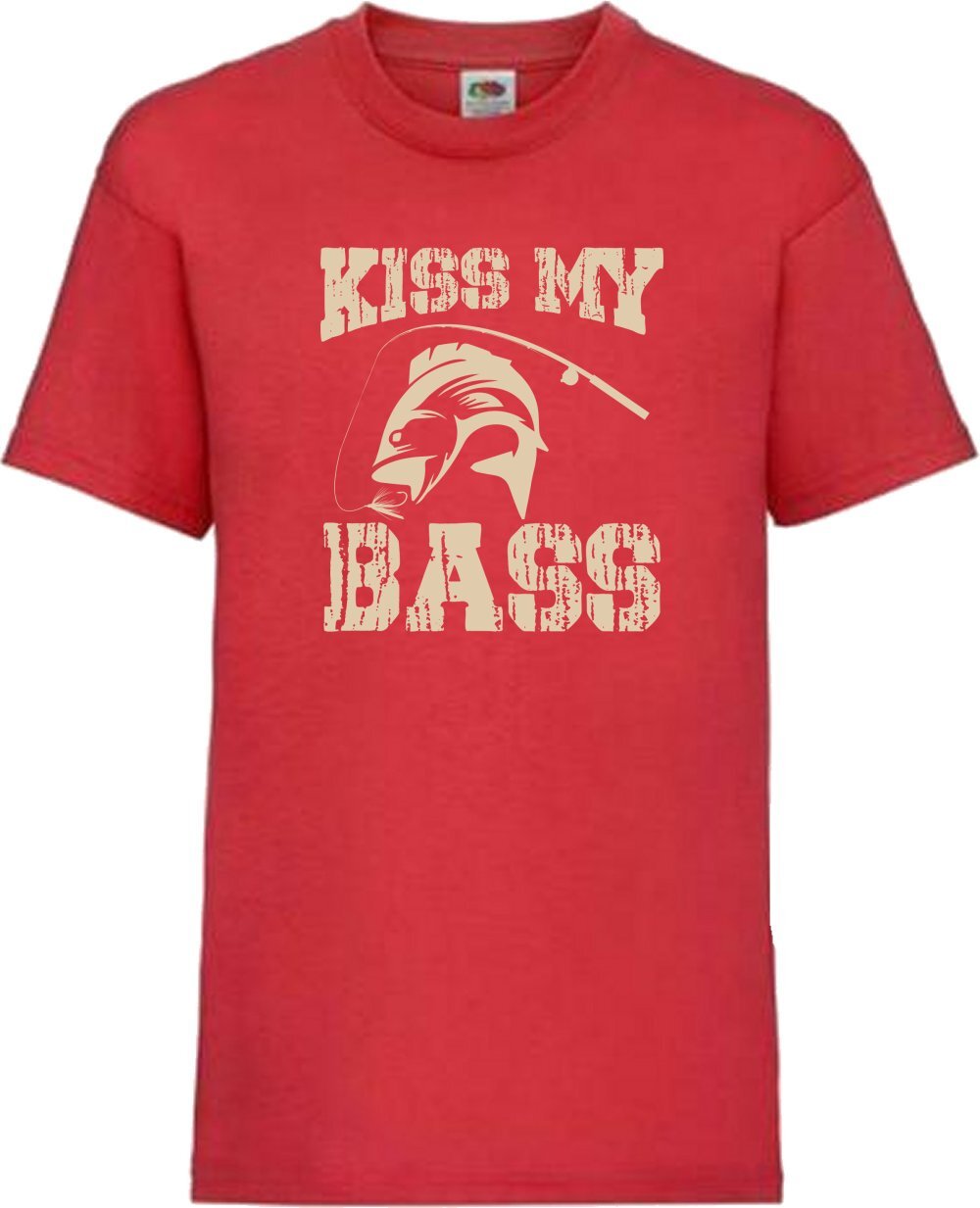 Fishing Kiss My Bass Humour Novelty T Shirt Various Colours And Sizes