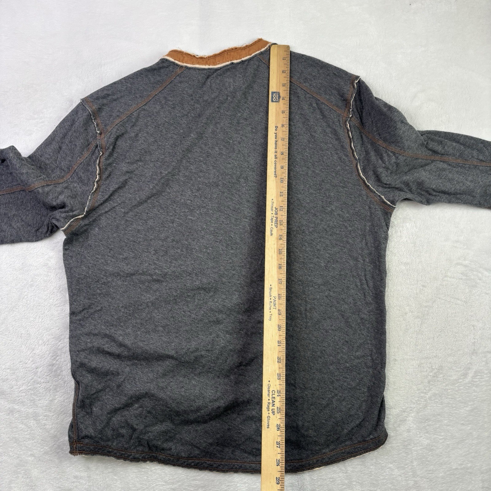 Carbon 2 Cobalt Henley Grey Long Sleeve Shirt Men’s Large